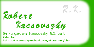 robert kacsovszky business card